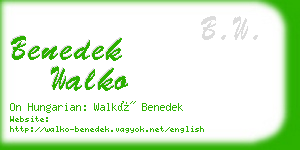 benedek walko business card